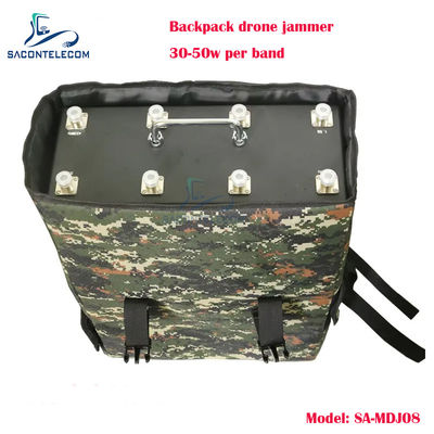 8 Bands 400W Power Backpack Drone Signal Jammer with 500-1500m Range for UAV Defense