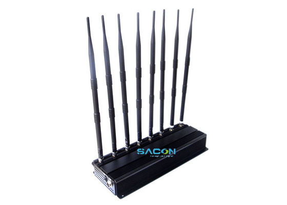 8 Channels Mobile Phone Signal Jammer with 40m Range and 18W Output for Indoor Use