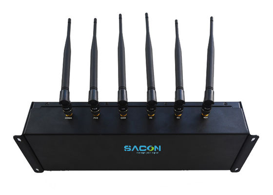 6 Antennas Adjustable Output Power Mobile Phone Signal Jammer with 40 Meters Range