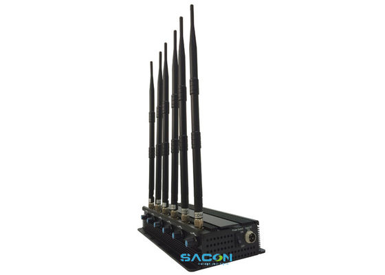 6 Omni-Directional Antennas 15W Output Power 50m Jamming Range Cell Phone Signal Jammer for Meeting Rooms