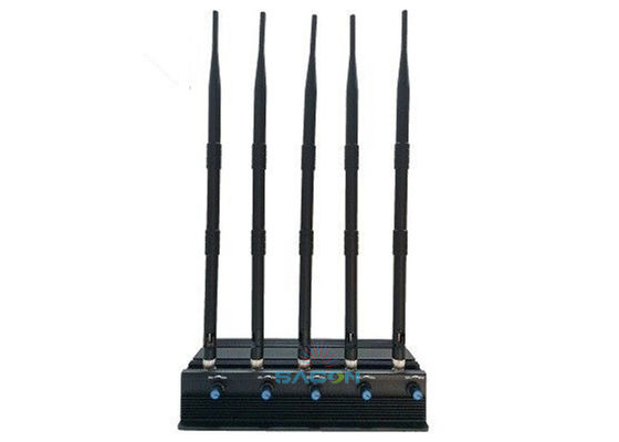15W High Power Wifi Signal Jammer with 5 Adjustable Antennas and 50m Jamming Range