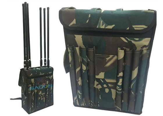 High Power 120W Backpack Jammer with 8 Channels and Built-in Battery for Secure Signal Blocking