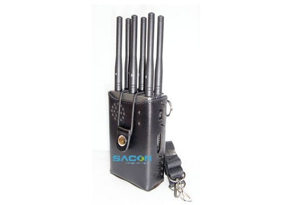 6 Antennas High Power 3W Portable Signal Jammer with 20m Range for WiFi GPS 3G 4G Blocking