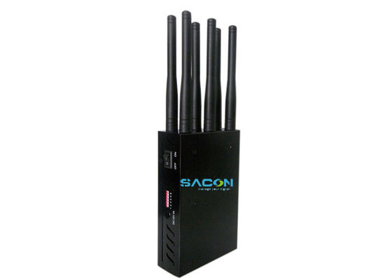 6 Antennas High Power 3W Portable Signal Jammer with 20m Range for WiFi GPS 3G 4G Blocking
