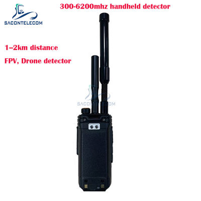 Portable 300-6200MHz FPV Drone Detector with 1-2Km Detection Range