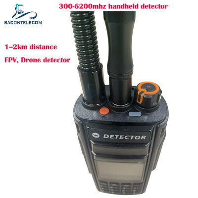 Portable 300-6200MHz FPV Drone Detector with 1-2Km Detection Range