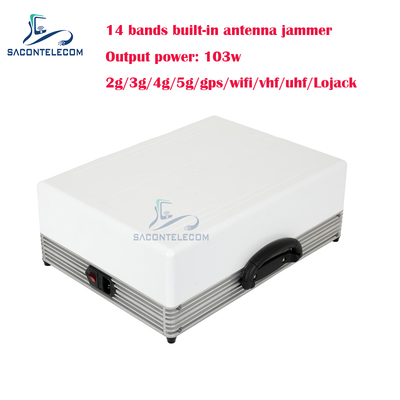 All Frequencies 14 channels Indoor Mobile Phone Signal Jammer Blocker Up To 80m