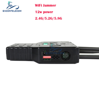 12W Handheld WiFi Bluetooth 2.4G 5.2G 5.8G Mobile Phone Signal Jammer with 50 Meters Range