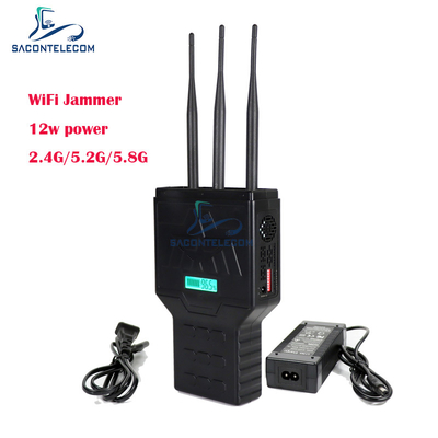 2.4G 5.2G 5.8G Handheld Mobile Phone Signal Jammer Up To 50m