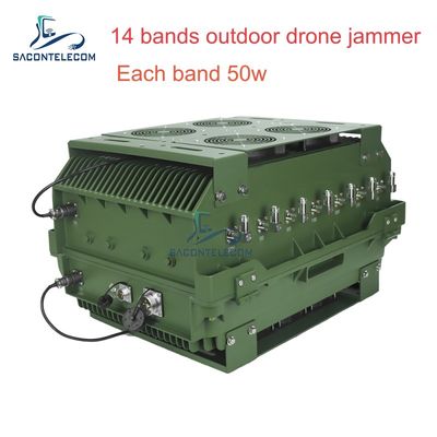 14 Channels 700W High Power Anti Drone Jammer with 2KM Jamming Range for Outdoor Security