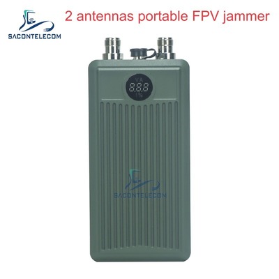 Portable 2 Bands Handheld Anti Drone Jammer with 60W Output Power and 32000Mah Battery