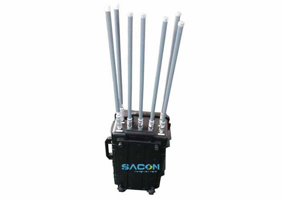 350W 7 Channels Manpack Jammer with Fiber Glass Antennas for 3G 4G GPS Signal Blocking