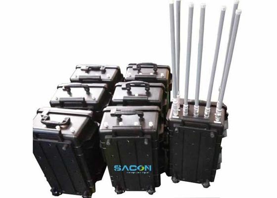 350W 7 Channels Manpack Jammer with Fiber Glass Antennas for 3G 4G GPS Signal Blocking