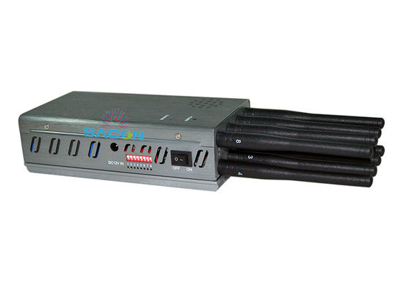 8 Watt Handheld Signal Jammer with 30m Range and 8 Antennas for Mobile Phone Blocking