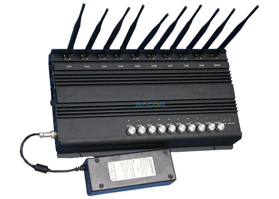 20W High Power Signal Jammer with 10 Antennas for 50m Jamming Range Blocking 2G 3G 4G GPS WiFi Signals
