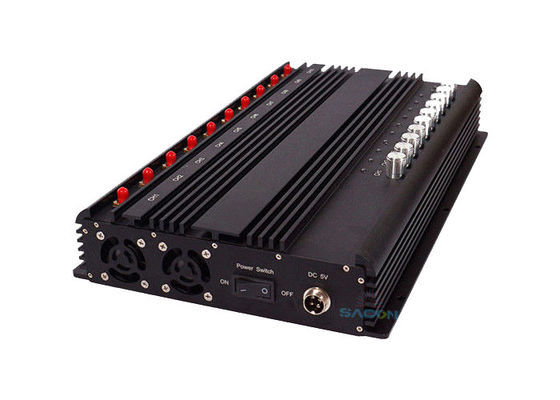 20W High Power Signal Jammer with 10 Antennas for 50m Jamming Range Blocking 2G 3G 4G GPS WiFi Signals
