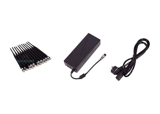 20W High Power Signal Jammer with 10 Antennas for 50m Jamming Range Blocking 2G 3G 4G GPS WiFi Signals