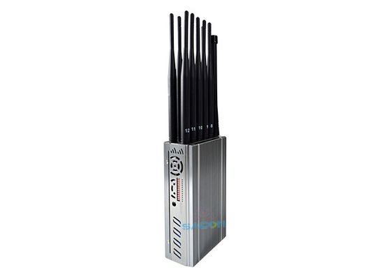 12 Channels Portable Signal Jammer with 8.4W Output Power and 20m Shielding Radius for 2G 3G 4G GPS L1 L2 L5