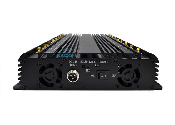 18 Bands Signal Jammer with 5 Cooling Fans and 40m Jamming Radius for WiFi GPS VHF UHF Blocking