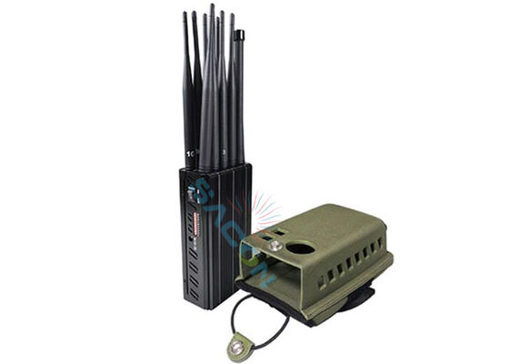 10 Channels Portable Mobile Signal Jammer with 10 Watt Power and 30m Radius Coverage