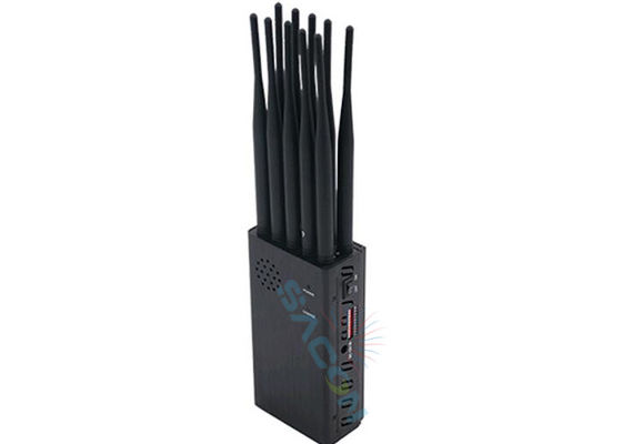 10 Channels Portable Mobile Signal Jammer with 10 Watt Power and 30m Radius Coverage