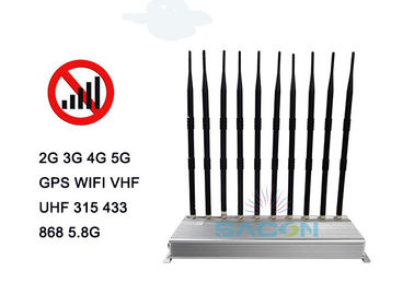 Indoor 5G  Cell Phone Signal Jammer Blocker 30m Radius Range 10 Antennas 24 Hours Work