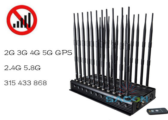 22 Antennas 42W Output Power Signal Jammer with 40m Jamming Range for Mobile and WiFi Blocking