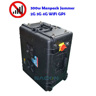 400W Portable Bomb Jammer with 500m Range 8 Antennas for 2G 3G 4G 5G GPS WiFi Signal Blocking