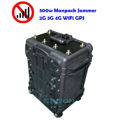 400W Portable Bomb Jammer with 500m Range 8 Antennas for 2G 3G 4G 5G GPS WiFi Signal Blocking