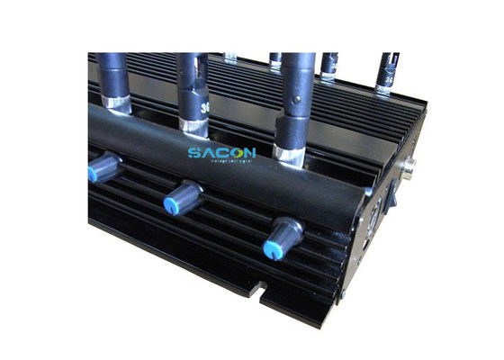 30W Output Power 12 Channels Wireless Signal Jammer with Car Adaptor Design for Prison Cell Phone Blocking