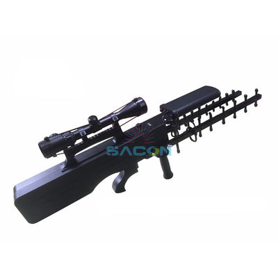 Gun Type 65W 1.5km UAV Drone Signal Jammer with IP55 Waterproof Case for VIP Protection