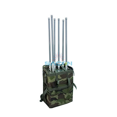 6 Antennas 75W 100m Range Manpack Phone Signal Jammer with Built-in Battery