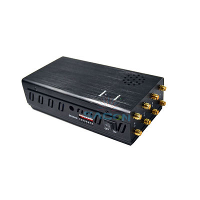Portable 8 Bands Mobile Signal Jammer with 8000mAh Battery and Adjustable Dip Switch for 2G 3G 4G GPS WiFi Blocking