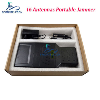 Portable 16 Channels 12W Power Signal Jammer and GPS Blocker for WiFi 2.4G 5.8G Frequencies