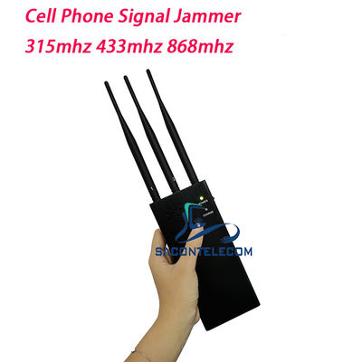 Portable Signal Jammer with 8000mAh Battery 3 Bands 315MHz 433MHz 868MHz and 100m Range
