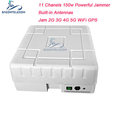 150W High Power GPS WiFi Signal Jammer with 11 Channels and Waterproof Design for Mobile Phone Blocking