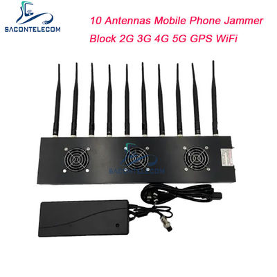 433MHz 40m Range Signal Jammer with 10 Channels and 18W Output Power for GPS WiFi Blocking
