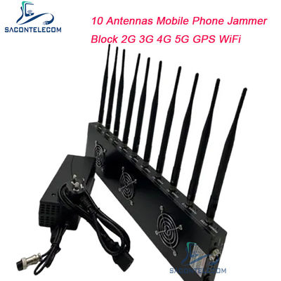 433MHz 40m Range Signal Jammer with 10 Channels and 18W Output Power for GPS WiFi Blocking