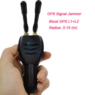 ISO9001 Mini GPS Jammer Blocker with 15m Distance Omni Antenna Light Weight for Car Lighter 12V-24 DC
