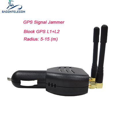 ISO9001 Mini GPS Jammer Blocker with 15m Distance Omni Antenna Light Weight for Car Lighter 12V-24 DC