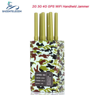 6 Antennas 20m Range Portable Mobile Phone Jammer with 4000mAh Battery for GPS Lojack WiFi Signal Blocking