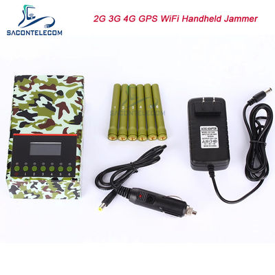 3w 6 Channels 20m  Signal Jammer 2G 3G 4G GPS WiFi 4000mAH