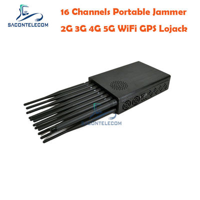 16W Output Power 12000mAh Battery 20m Range Signal Jammer Mobile Phone Blocker GPS Jammer