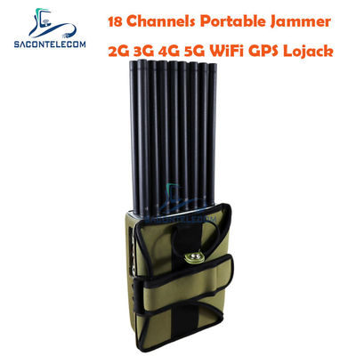 18 Bands Portable Signal Jammer with 12000mAh Battery for Secure Communication Blocking