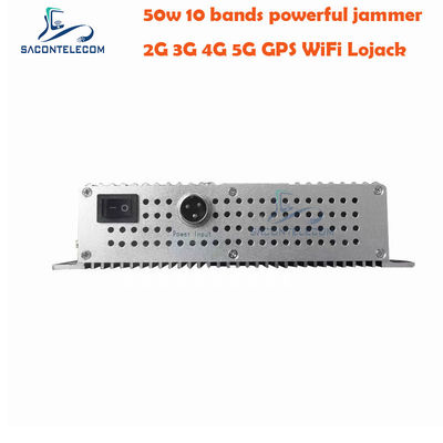 50W High Power Desktop Signal Jammer with 10 Antennas and 2 Cooling Fans for GSM DCS 3G 4G 5G