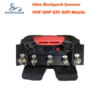 5 Channels VHF UHF Manpack Jammer with 120m Distance and Built-in Battery for Portable Signal Blocking