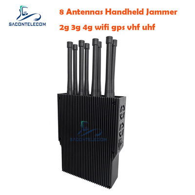 8 Antennas 38W High Power Portable Signal Jammer with 50m Radius for Mobile Phone Blocking