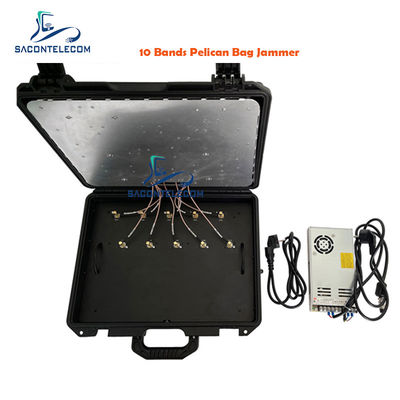 10 Bands 90W Output Power 5G Blocking Luggage Jammer with Adjustable Frequency and RJ485 Port