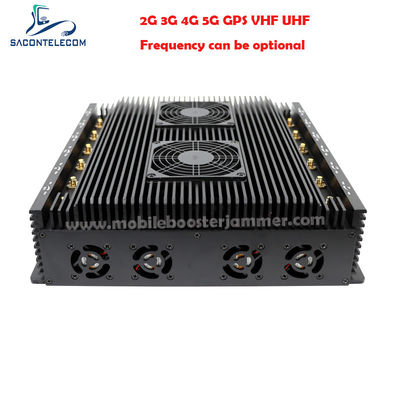 80m Radius 12 Channels 24 Hours Working Signal Jammer Blocker for VHF UHF GPS Lojack 5G