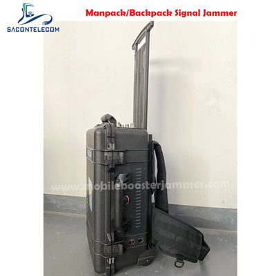 120W High Power 6 Channels Manpack Jammer with Pellican Case for 2G 3G 4G 5G VHF UHF GPS WiFi Blocking